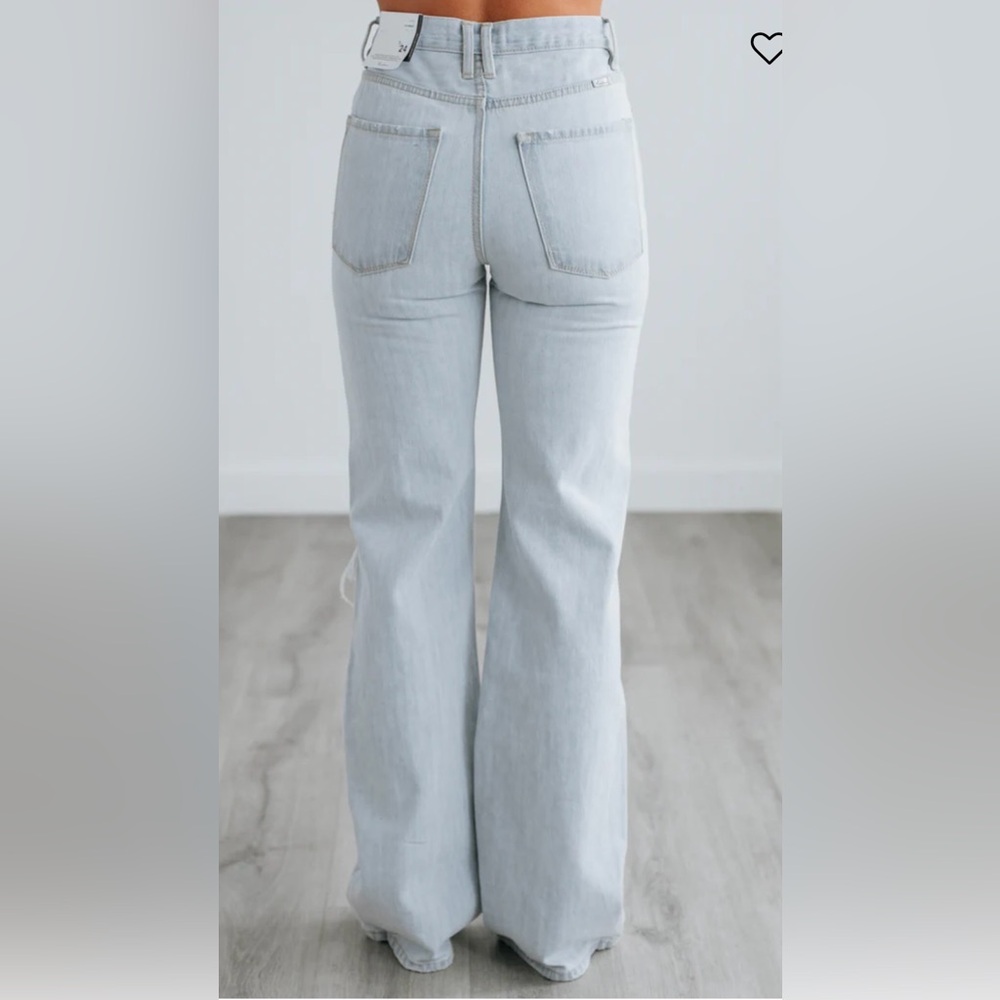 KanCan Light Blue High-Rise Distressed Flare Jeans - Picture 3 of 6